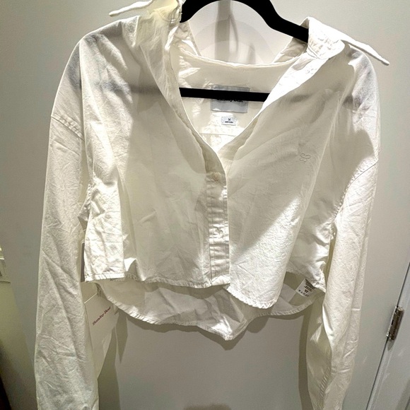 Aritzia cropped collared white shirt - Picture 1 of 6